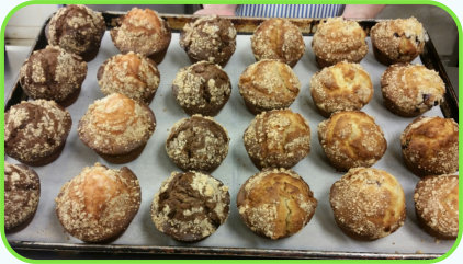 We add a new specials to our “Specials” tab every weekday morning before 10:00am. Fresh Muffins